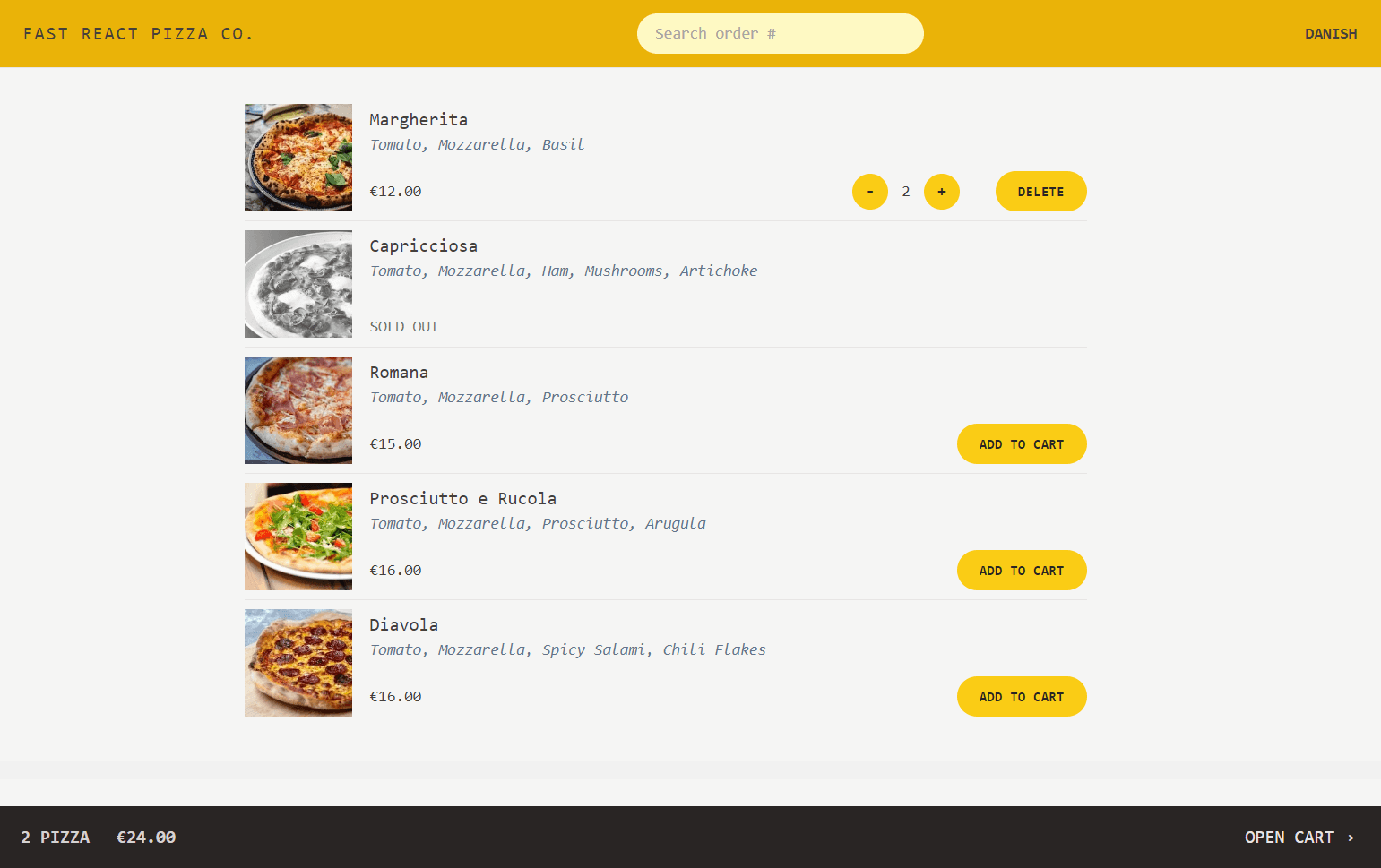 Fast React Pizza Co.